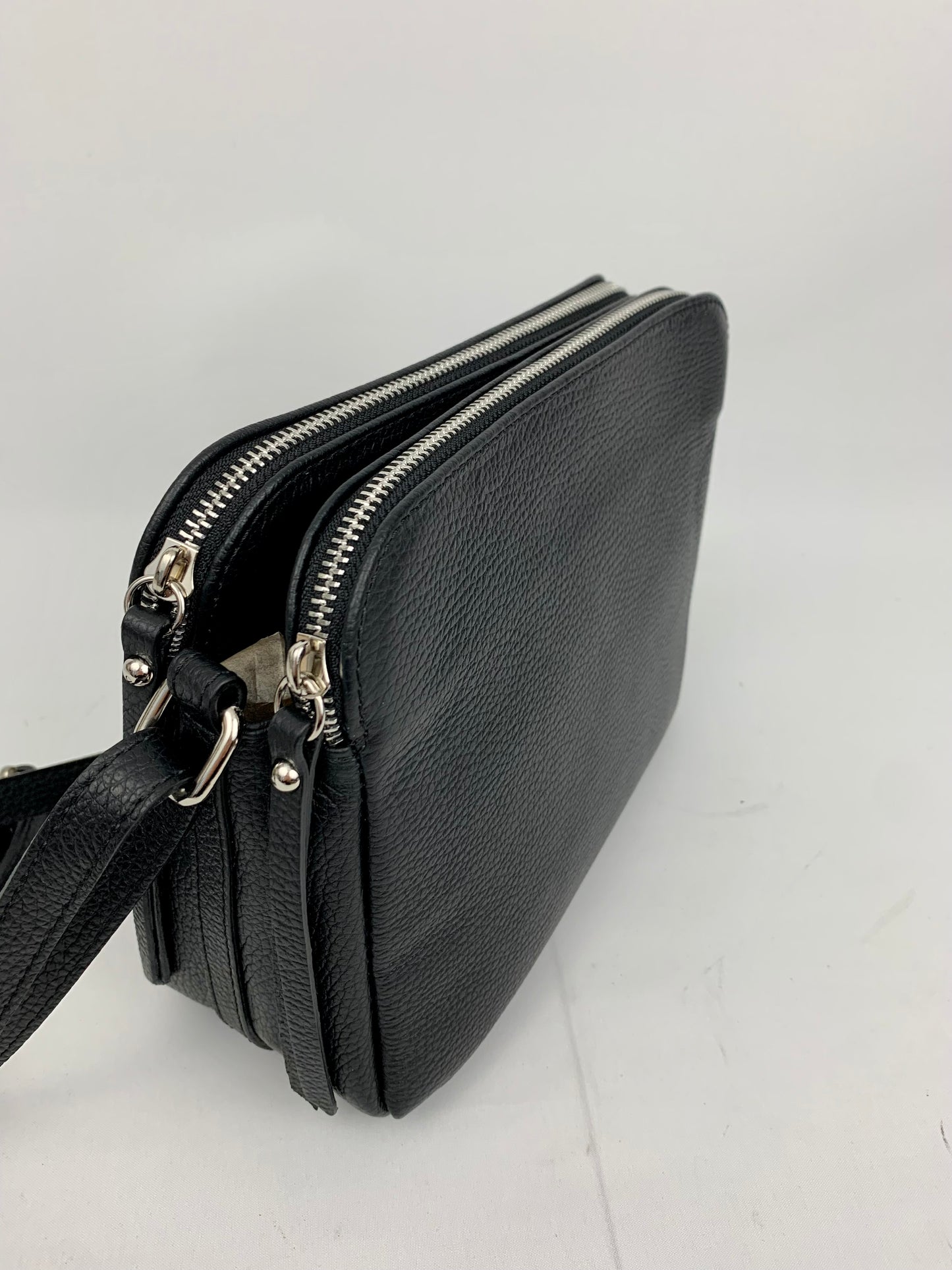 GENOA - Italian Genuine leather crossbody bag - black