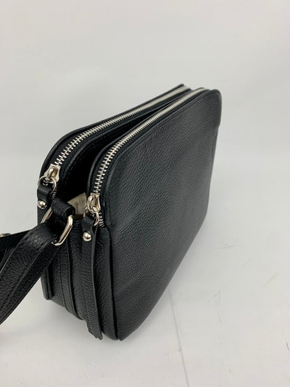 GENOA - Italian Genuine leather crossbody bag - black