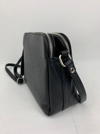 GENOA - Italian Genuine leather crossbody bag - black