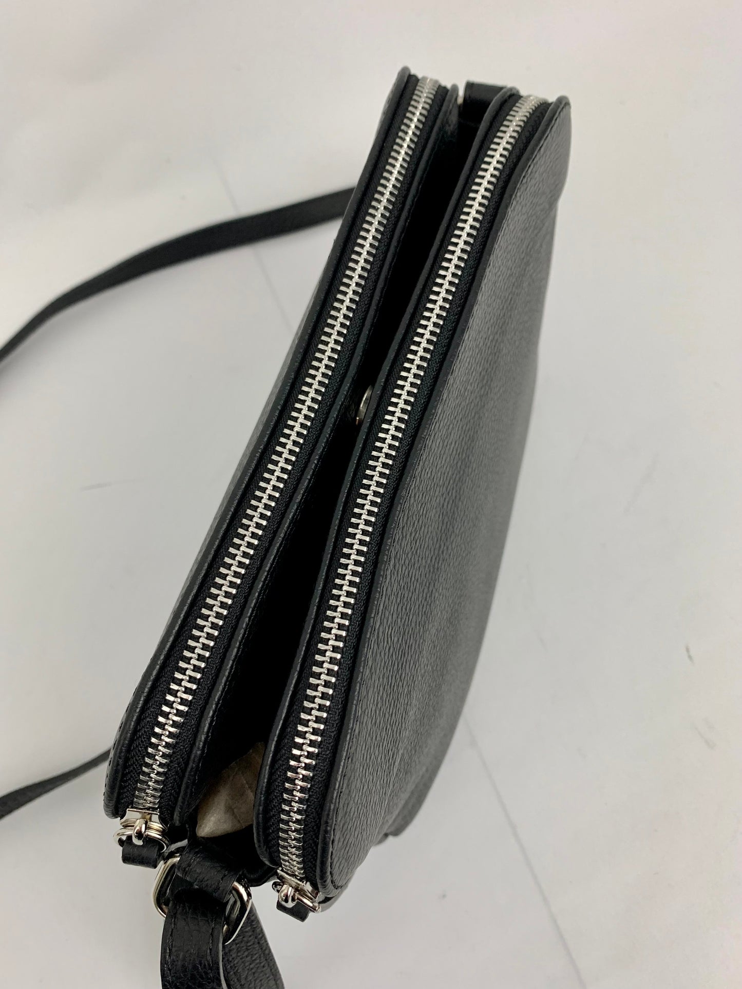 GENOA - Italian Genuine leather crossbody bag - black