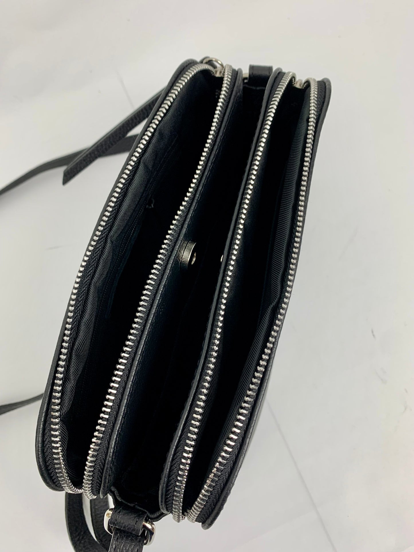 GENOA - Italian Genuine leather crossbody bag - black