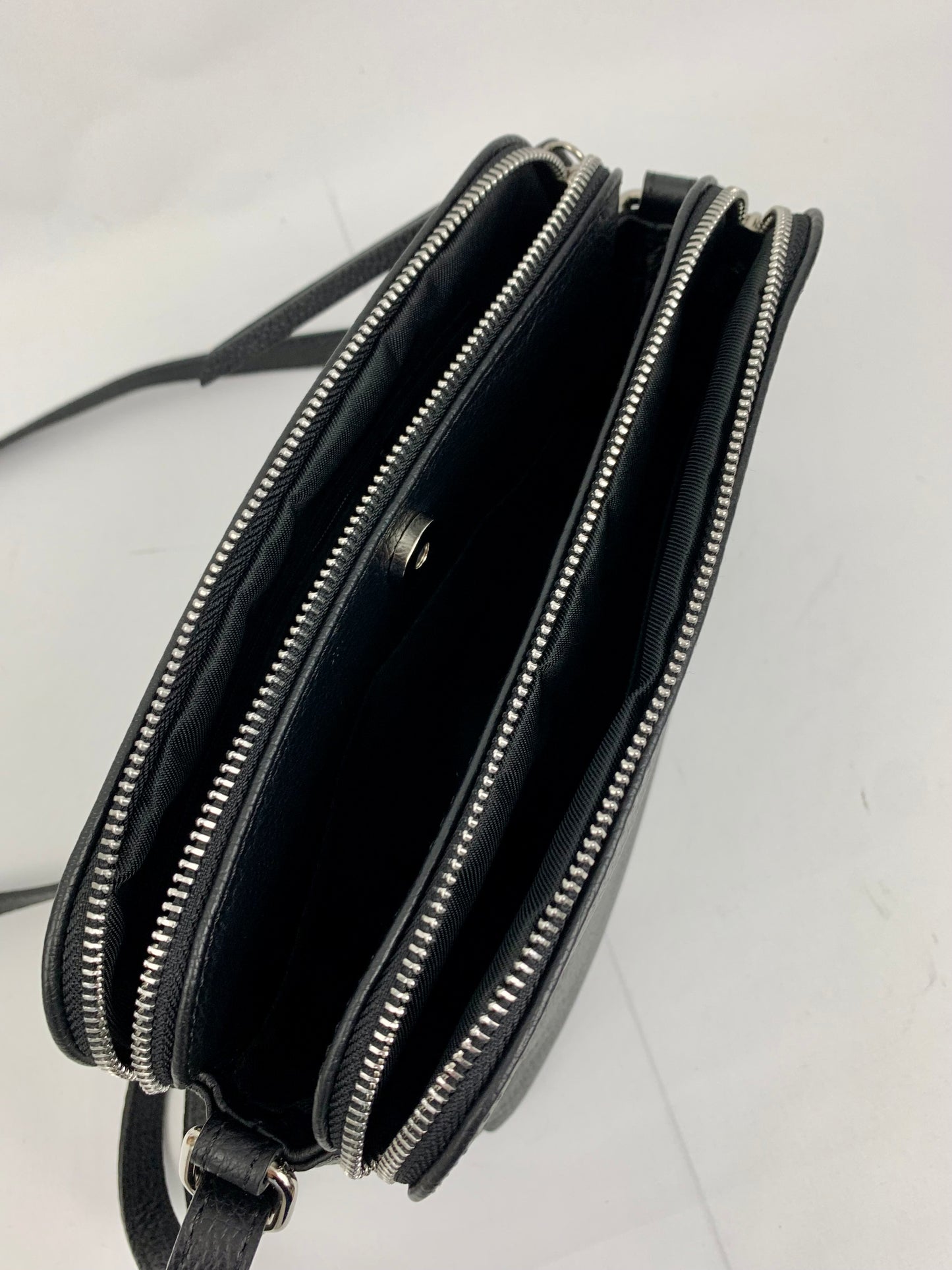 GENOA - Italian Genuine leather crossbody bag - black