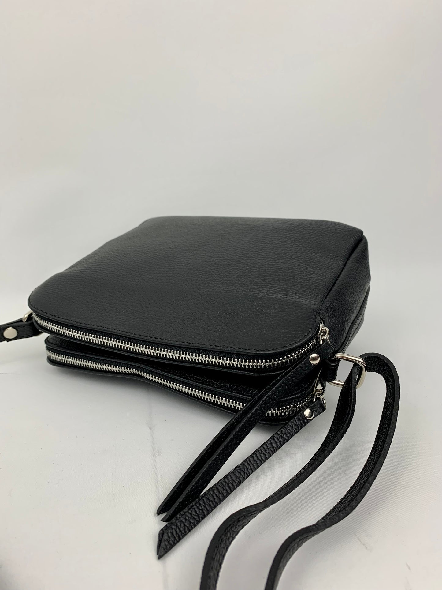 GENOA - Italian Genuine leather crossbody bag - black
