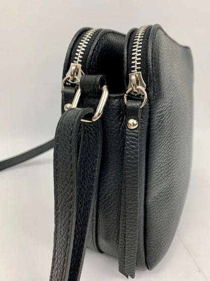 GENOA - Italian Genuine leather crossbody bag - black