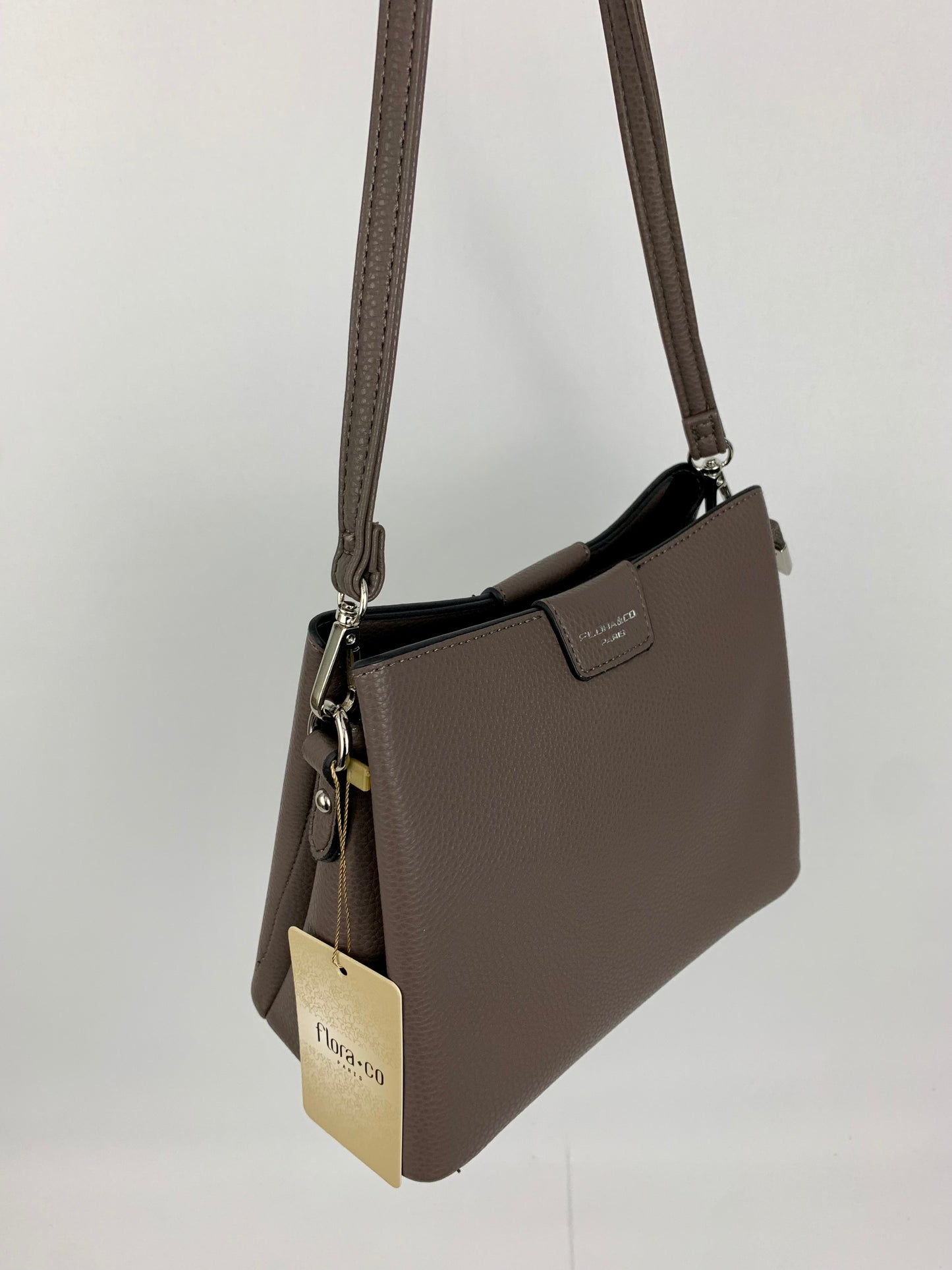 Amsterdam taupe faux leather crossbody/ shoulder handbag I Selective Ireland