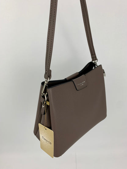 Amsterdam taupe faux leather crossbody/ shoulder handbag I Selective Ireland