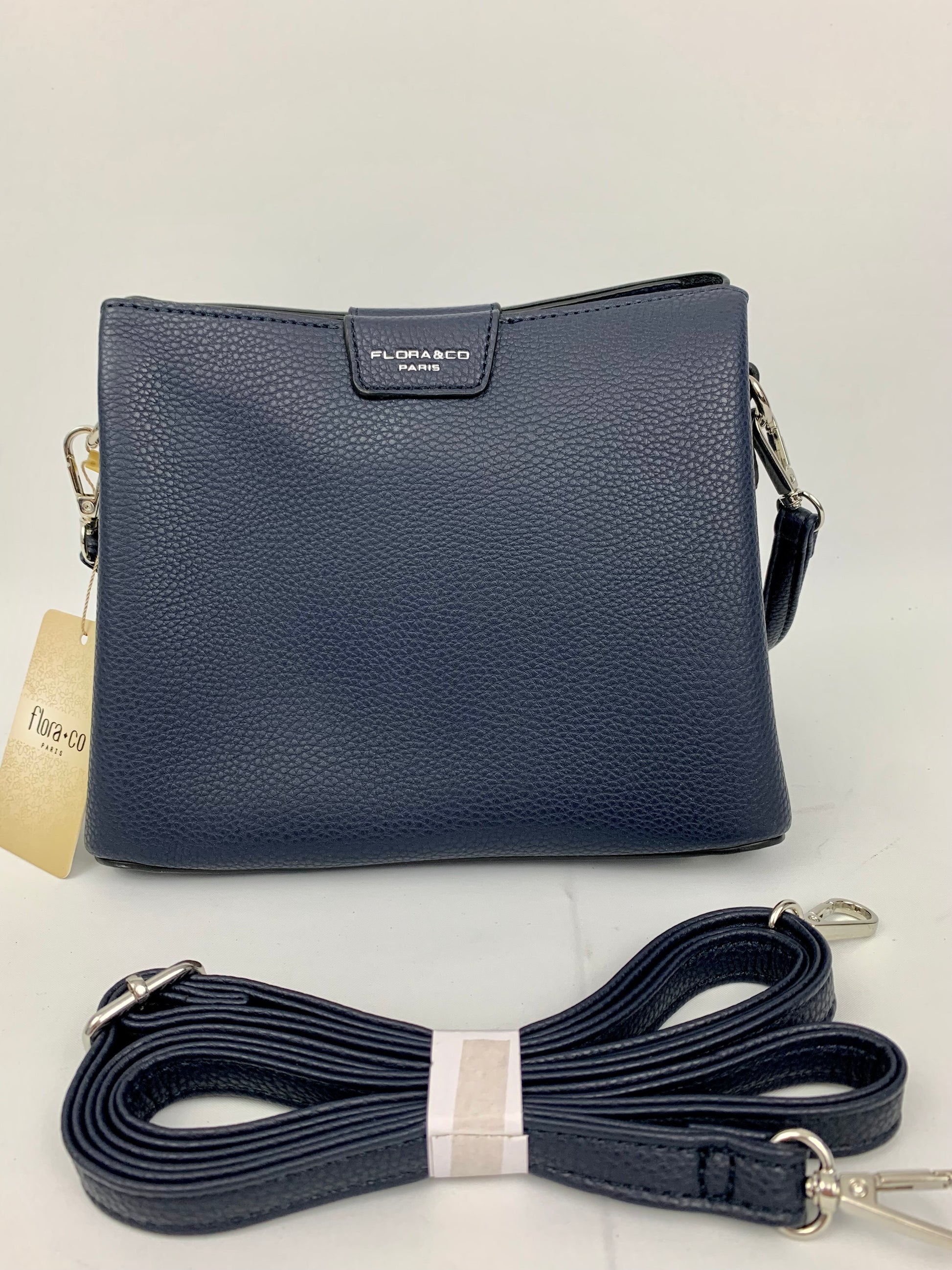 Amsterdam navy faux leather crossbody/ shoulder handbag I Selective Ireland