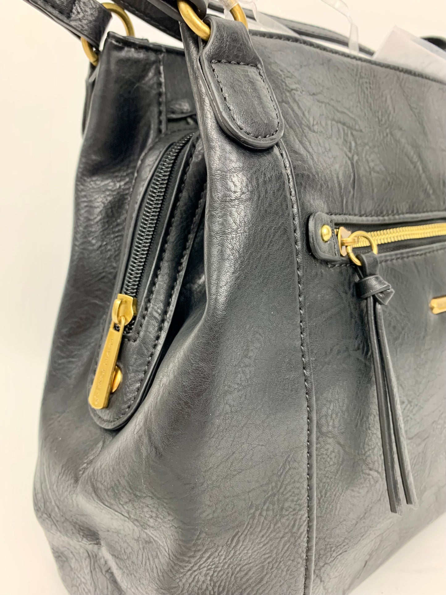LOS ANGELES - faux leather large trapeze shoulder handbag