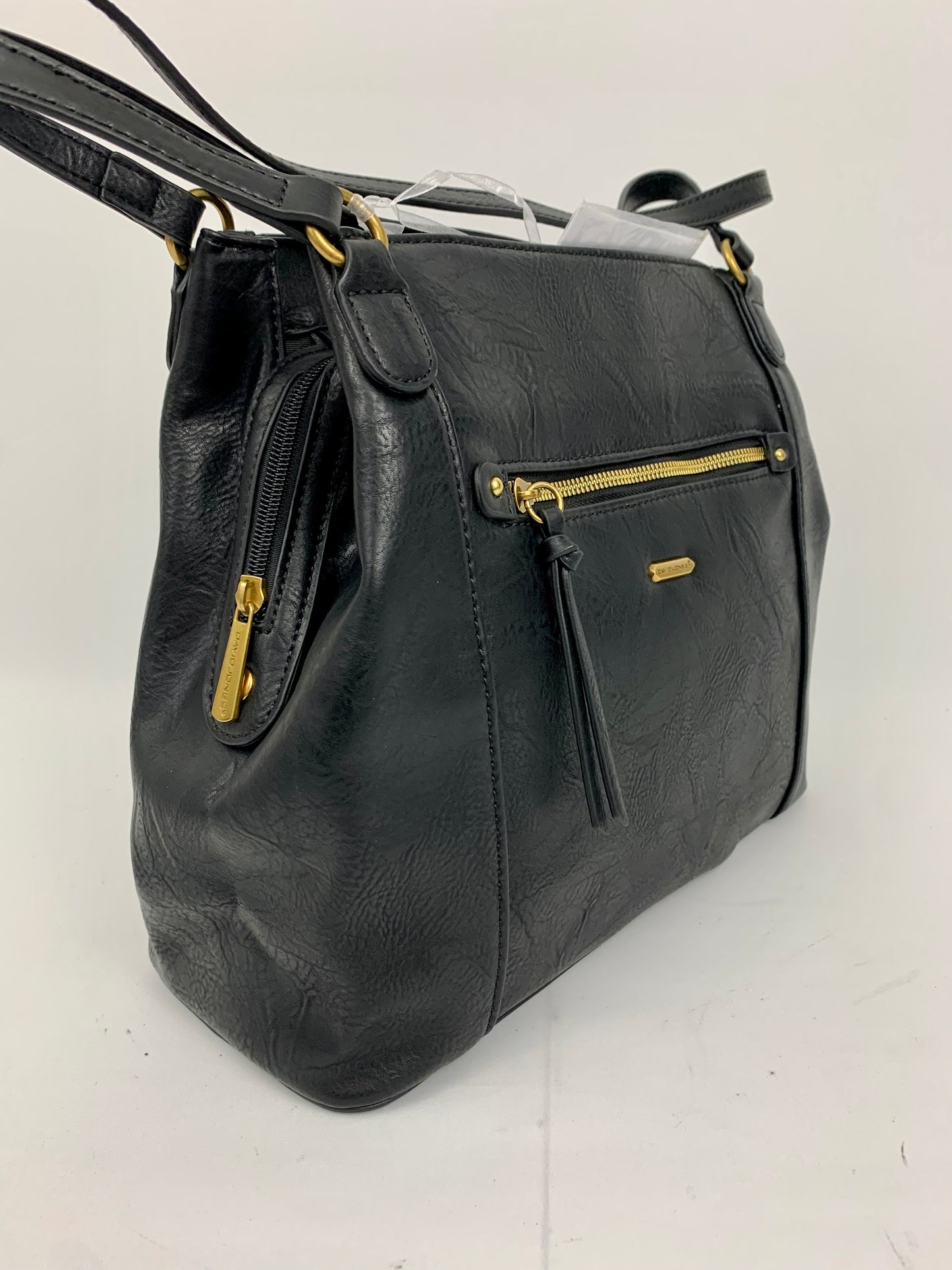 LOS ANGELES - faux leather large trapeze shoulder handbag