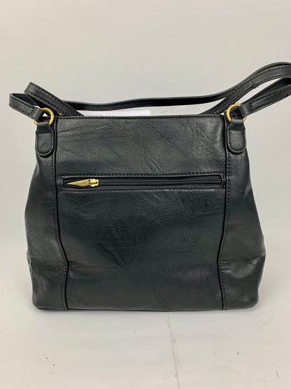 LOS ANGELES - faux leather large trapeze shoulder handbag