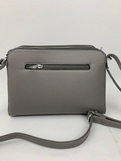 NEW JERSEY DARK GREY - faux leather middle size crossbody handbag