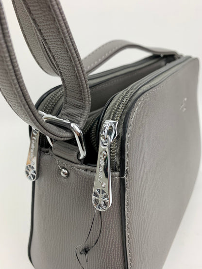 NEW JERSEY DARK GREY - faux leather middle size crossbody handbag