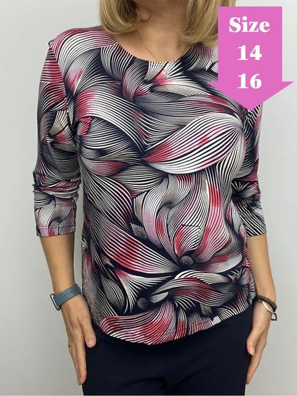 CASSIDY cotton feel style top 3/4 sleeves