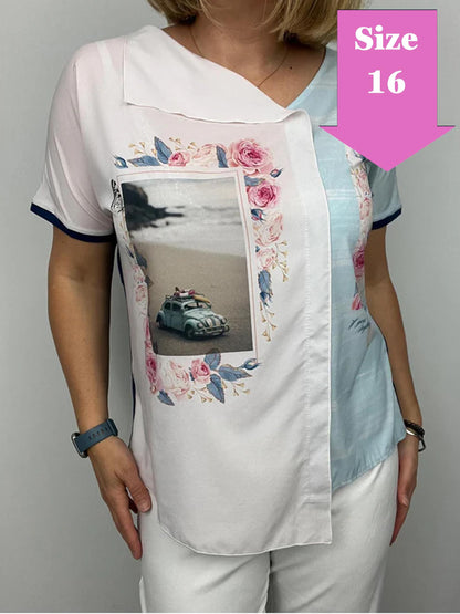 ELIANA coastal print summer top