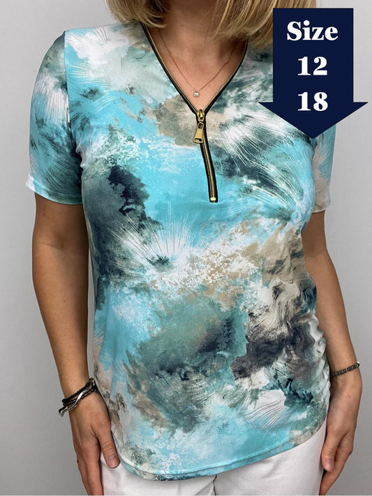 FELICITY short sleeve zip top