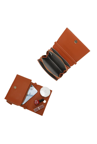 MUNICH BROWN - faux leather shoulder/crossbody bag small