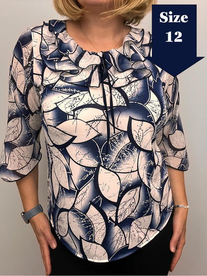 LUNA Double ruffle round neck top