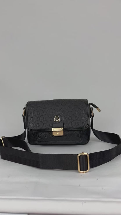 FLORENCE - vegan faux leather crossbody bag with wide strap
