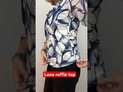LUNA Double ruffle round neck top