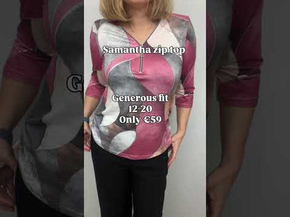 SAMANTHA 3/4 sleeve zip top
