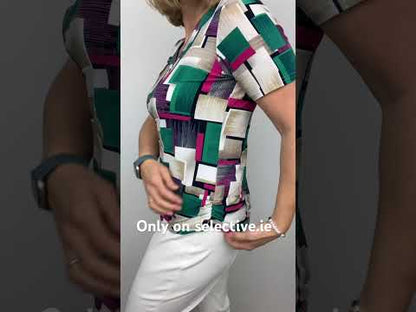 LORETTA short sleeve zip top