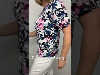 ORCHID short sleeve top with mini-V