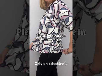 ASHLEY top with collar and V-neckline