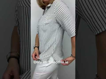 EVIE cotton/linen button down blouse