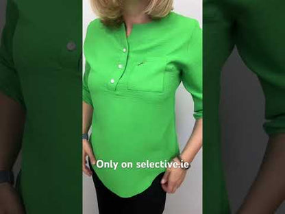 FIA green crape blouse