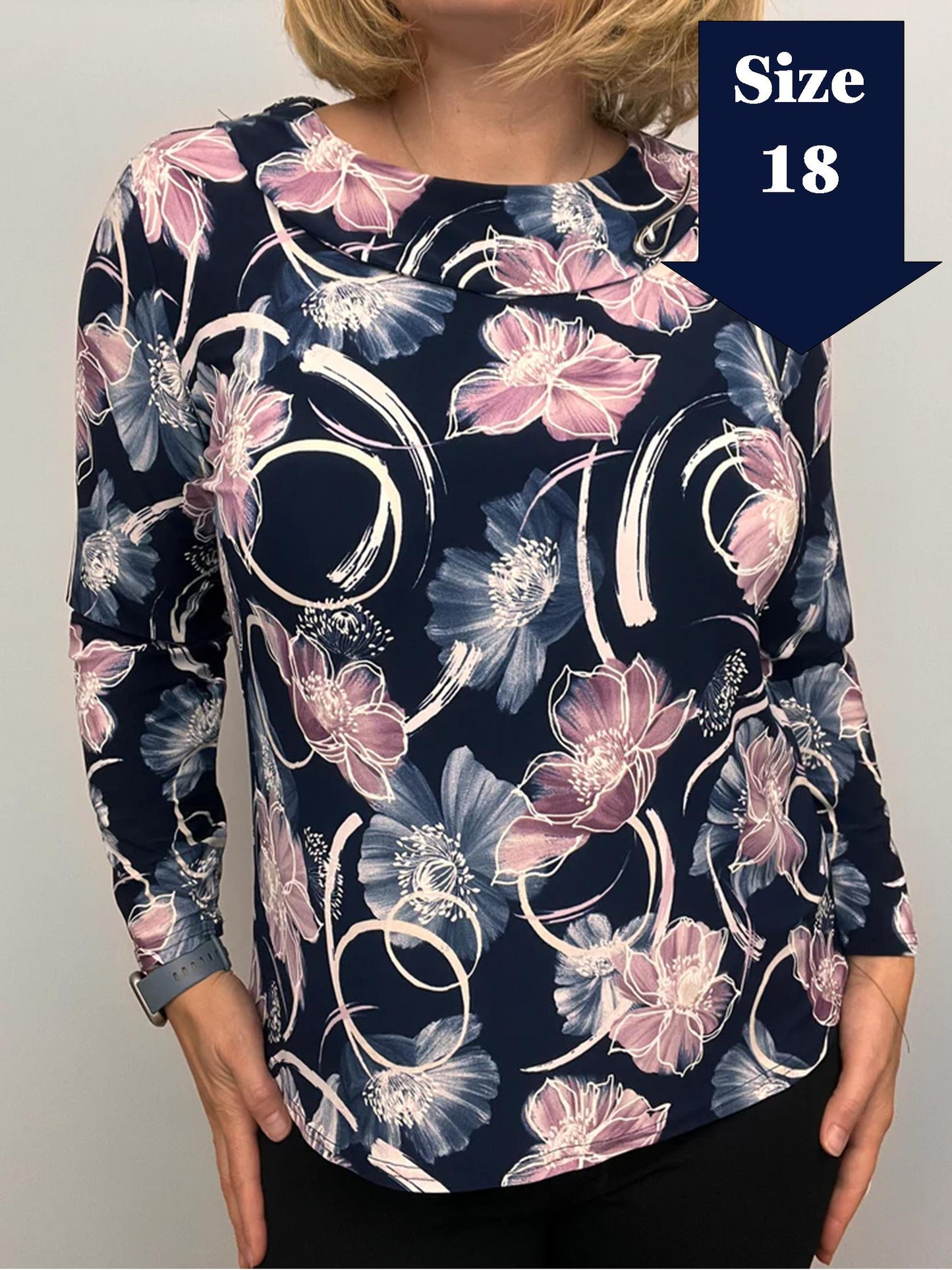 REBECCA Top with flat cowl neck