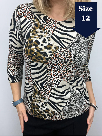SIENNA peachy feeling style top 3/4 sleeves
