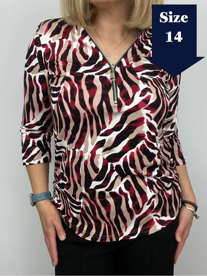 STEPHANIE zip top 3/4 sleeve
