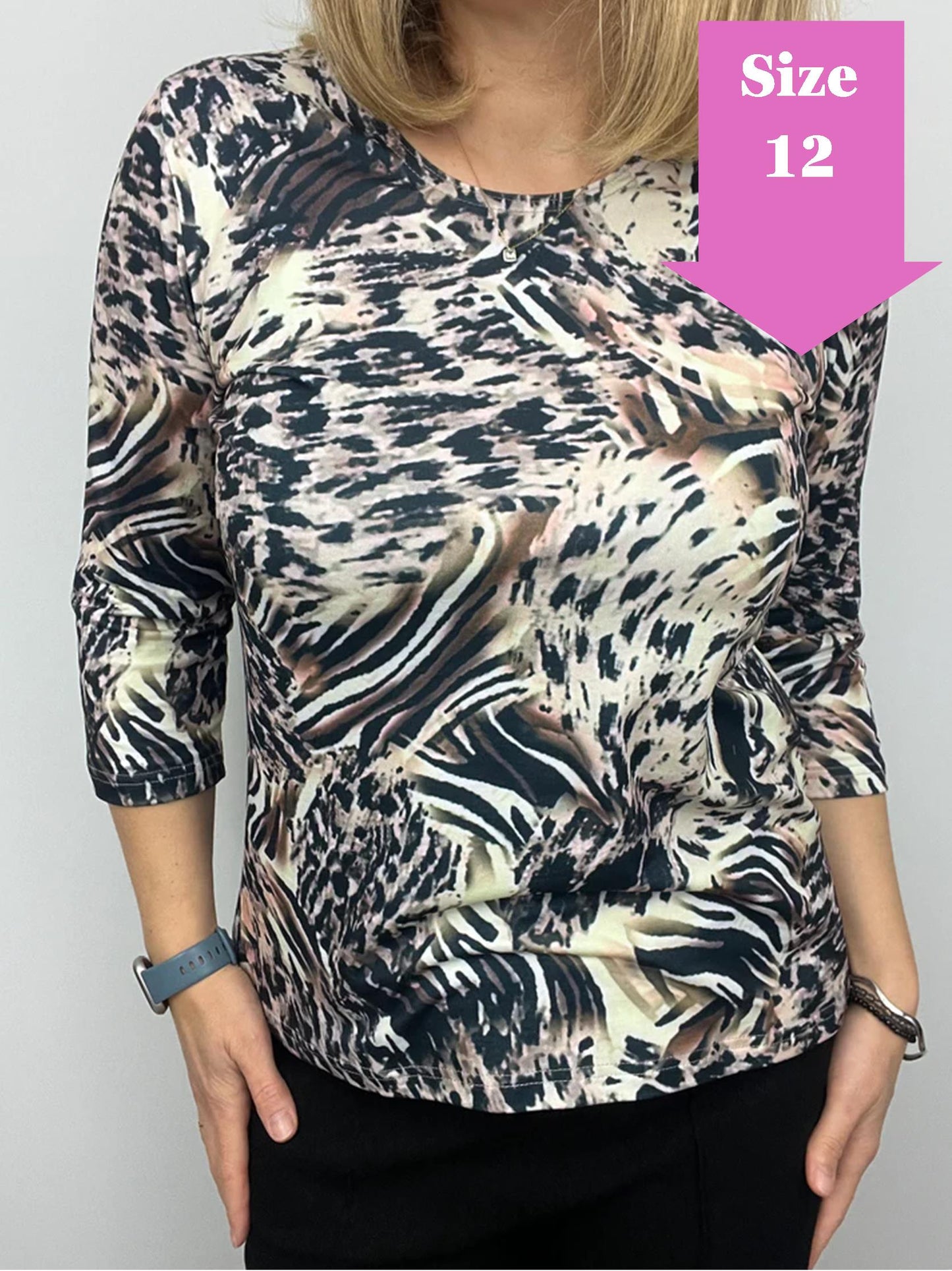 TIFFANY peachy feeling style top 3/4 sleeves